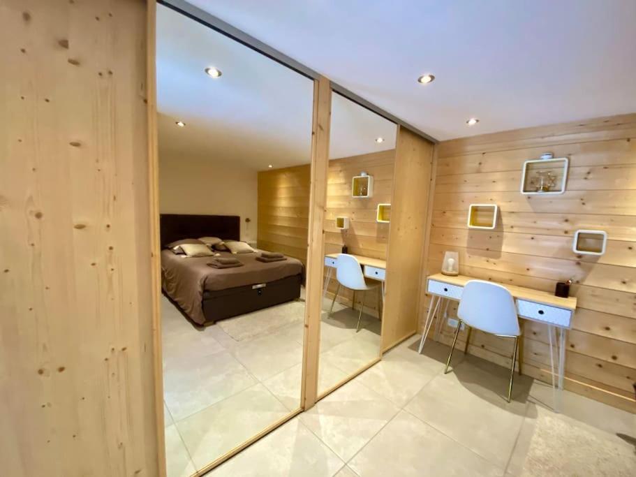 Androsace Appartement Dans Chalet Bois Avec Jacuzzi Privatif Terrasse Et Vue Montagne Les Villards-sur-Thones Bagian luar foto