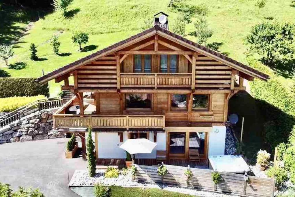 Androsace Appartement Dans Chalet Bois Avec Jacuzzi Privatif Terrasse Et Vue Montagne Les Villards-sur-Thones Bagian luar foto